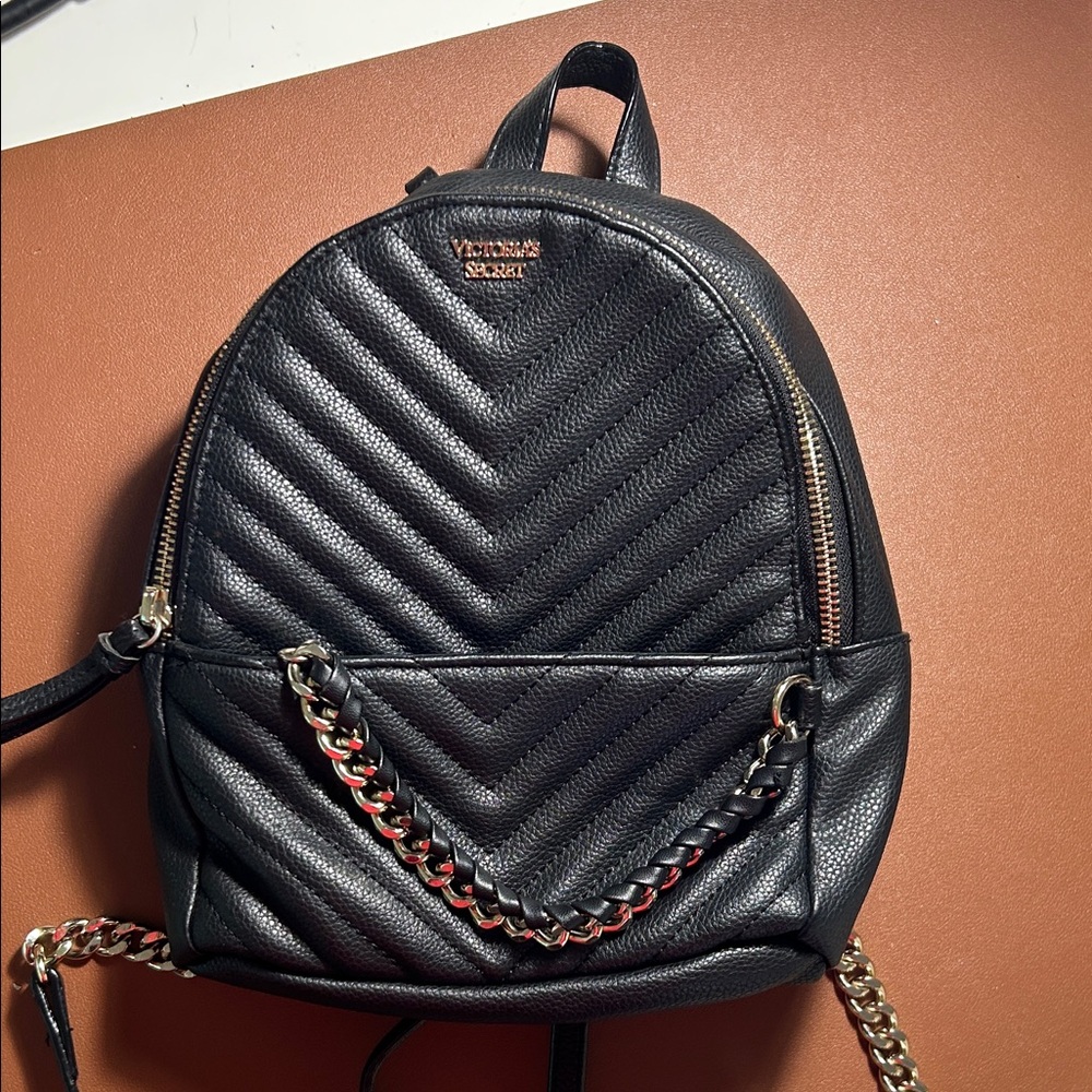 Victoria's Secret Black Chevron Backpack
